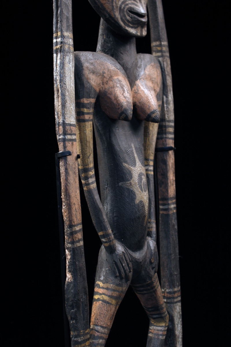Hook Figure, Oceanic Art, Tribal Art, Oceania, Papua New Guinea, 109 X 29 Cm-photo-6