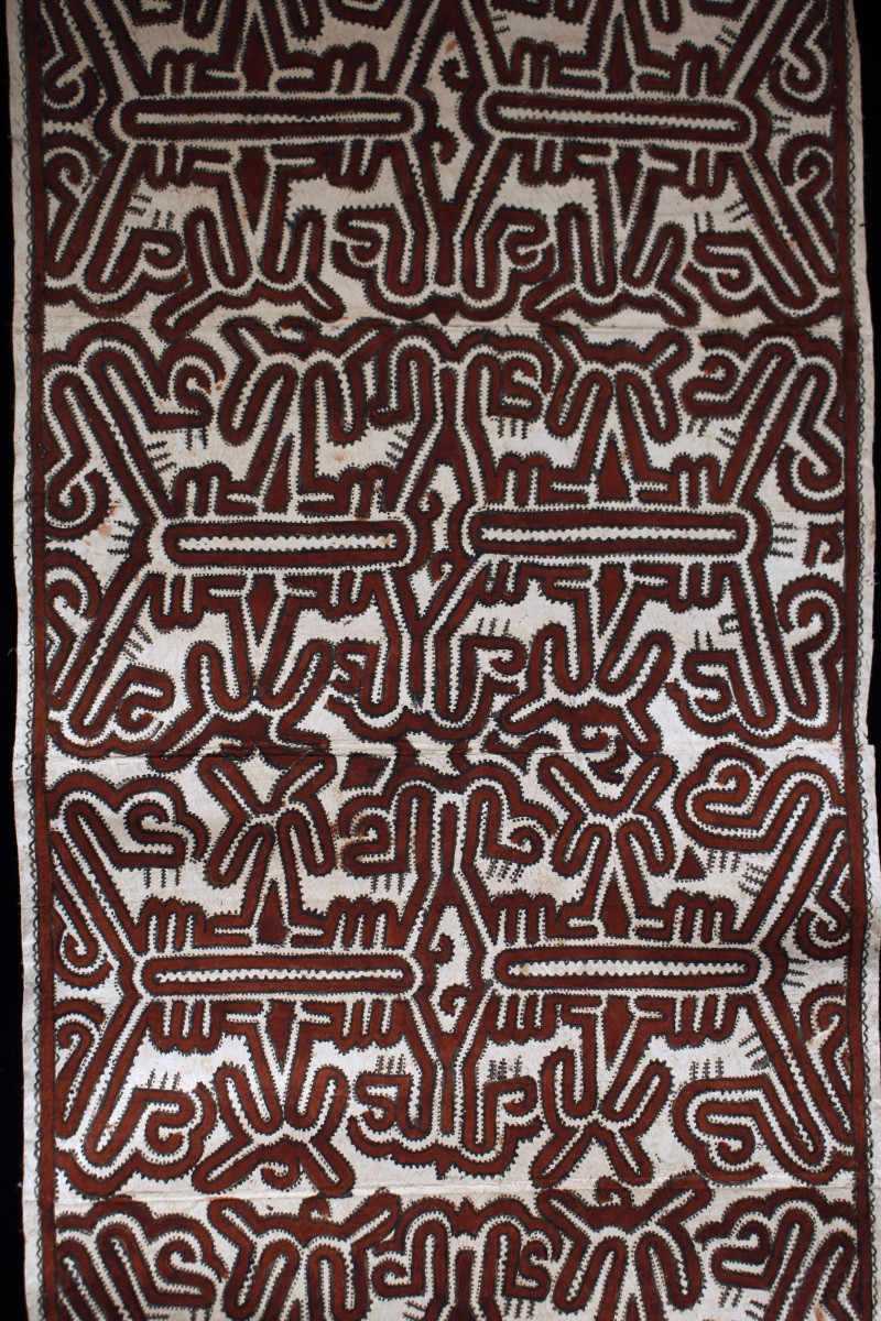 Tapa, Art Océanien, Art Tribal, Arts Premiers,  Océanie, Papouasie Nouvelle Guinée, 124 x 62 cm-photo-1