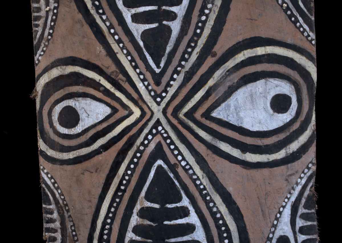 Ecorce Peinte, Papouasie Nouvelle Guinée, art premier, art océanien, art tribal, 94 x 38 cm-photo-3