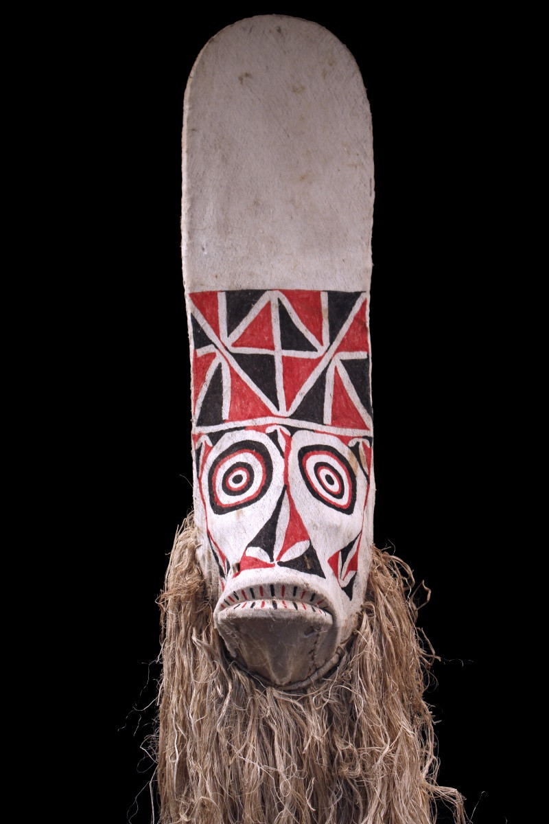 Masque Baining, Nouvelle Bretagne, Papouasie Nouvelle Guinée, Art Océanien, Art Tribal, 187 cm-photo-1
