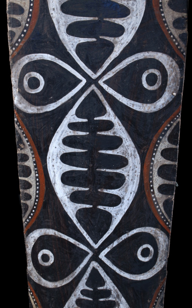Painted Bark, Kwoma Ethnic Group, Papua New Guinea, Tribal Art, Oceanic Art, 82 Cm-photo-3