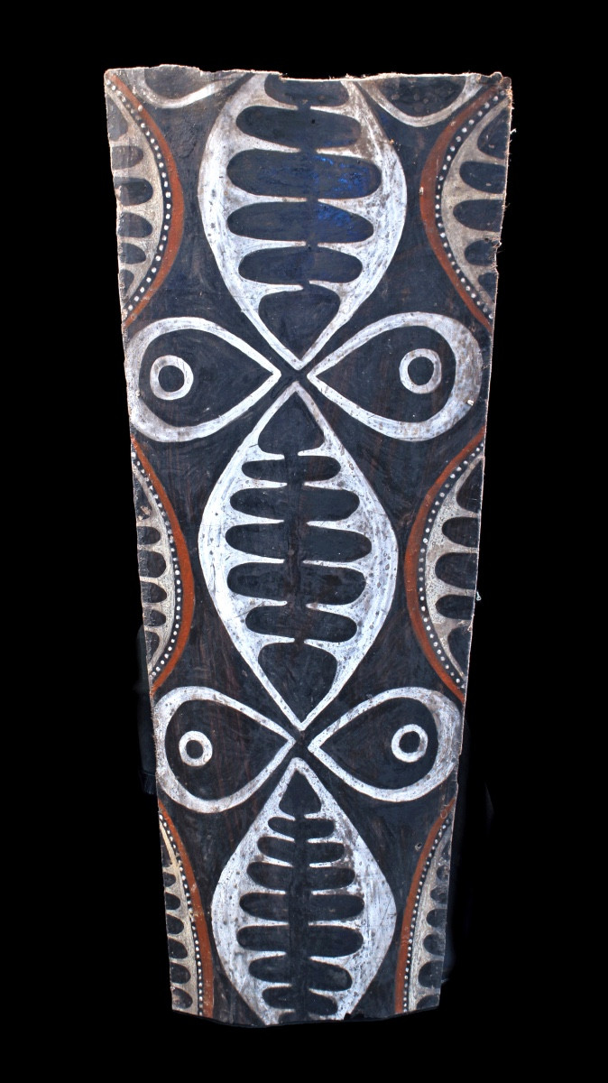 Painted Bark, Kwoma Ethnic Group, Papua New Guinea, Tribal Art, Oceanic Art, 82 Cm