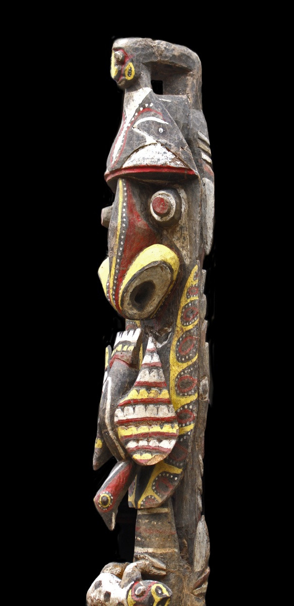 Elément de case Kwoma, totem, art tribal, art océanien, art du Pacifique, poteau de case 257 cm-photo-2