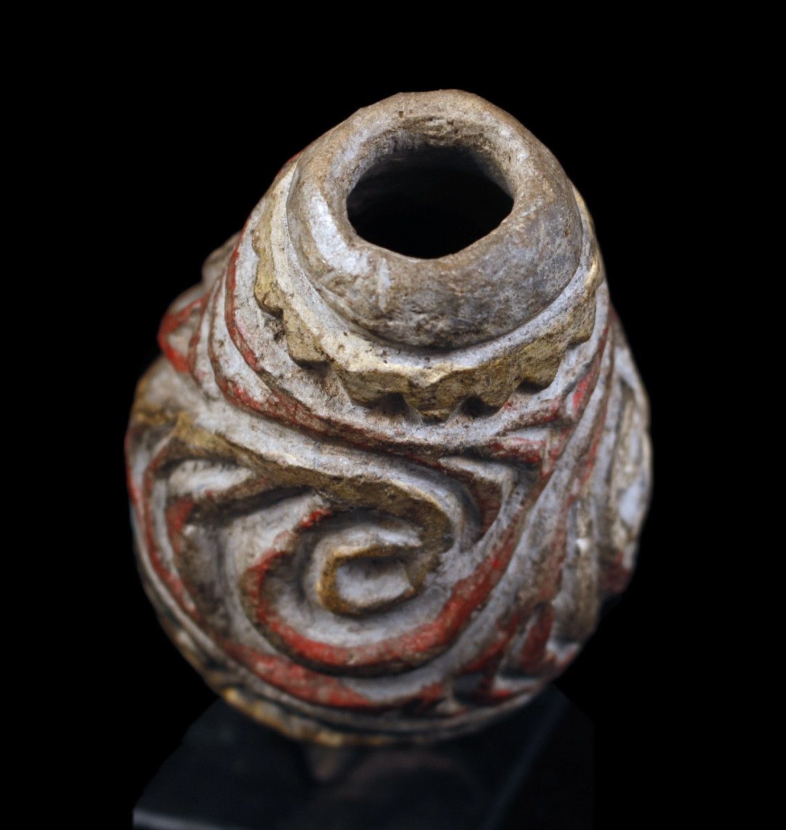 Flûte en Poterie, Art Tribal, Art Océanien, Océanie, Instrument traditionnel, 15 cm-photo-4