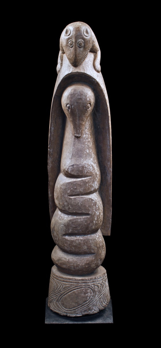 House Post, Totem, Tribal Art, Oceanic Art, Papua New Guinea, Oceania, 142 Cm.-photo-2