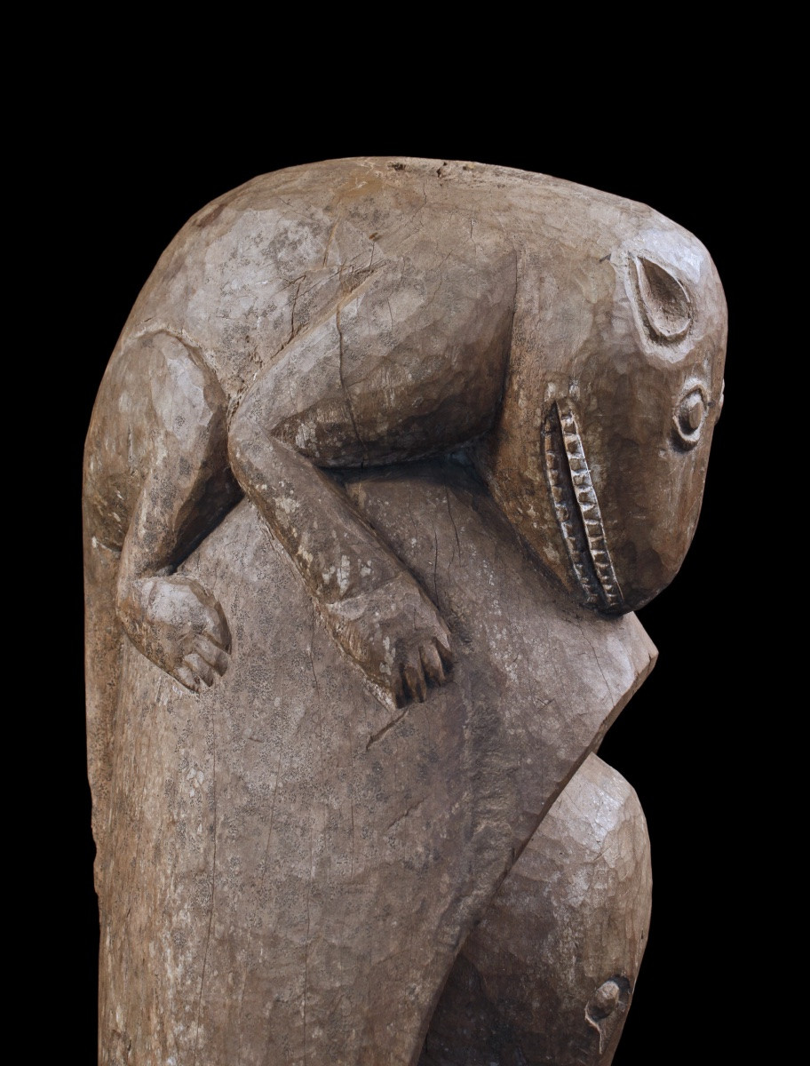 House Post, Totem, Tribal Art, Oceanic Art, Papua New Guinea, Oceania, 142 Cm.-photo-4