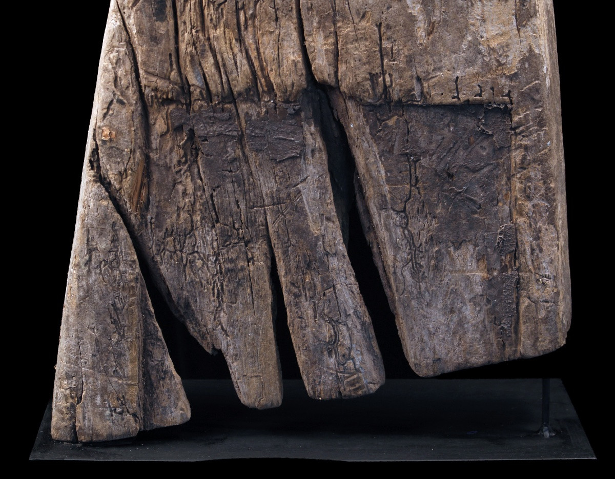 Old Canoe Prow, Oceania, Primitive Art, Oceanic Art, Marine Object, 95 Cm-photo-5
