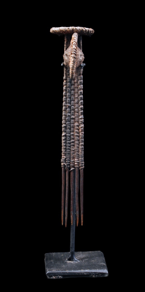Peigne d'apparat, art tribal, art océanien, arts premiers, ornement traditionnel, 17 cm-photo-1