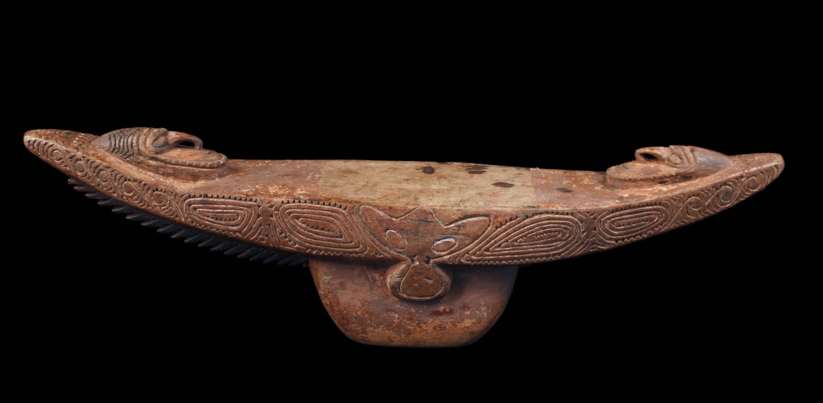 Repose Tête, Art Océanien, Art Tribal, Océanie, Objet Usuel, Art Traditionnel, Sculpture