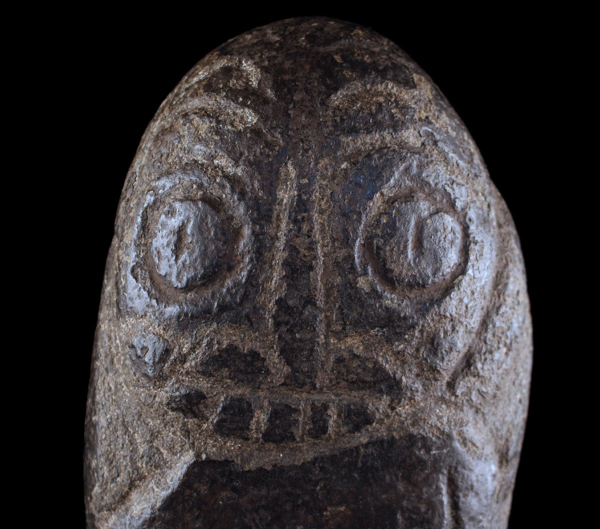 Ancienne pierre de fertilité, art tribal, art océanien, Art Mélanésien, pierre gravée, 32 cm-photo-4