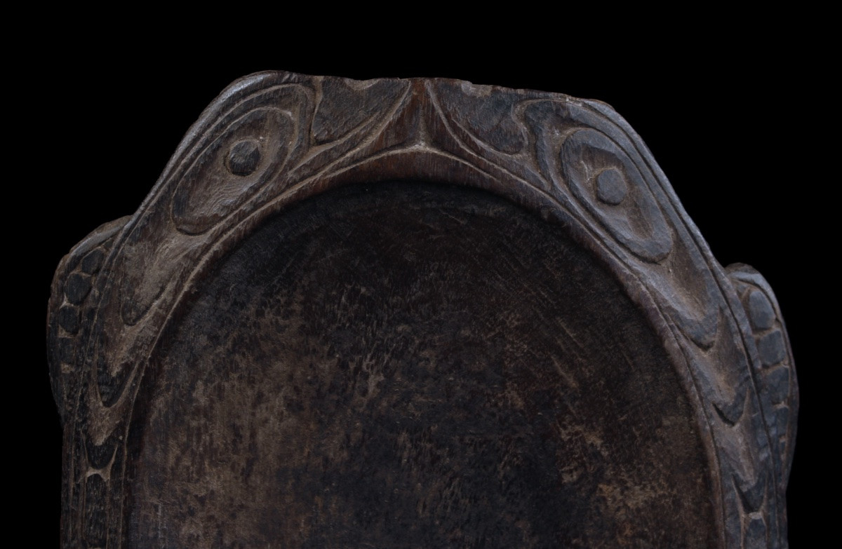 Plat en Bois, Papouasie Nouvelle Guinée, Océanie, Art Premier, Art Océanien, Art Tribal, 36 cm-photo-1