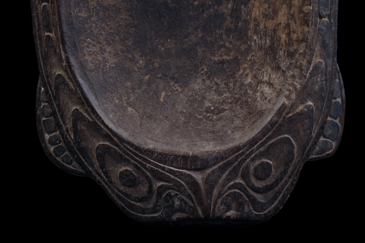 Plat en Bois, Papouasie Nouvelle Guinée, Océanie, Art Premier, Art Océanien, Art Tribal, 36 cm-photo-2