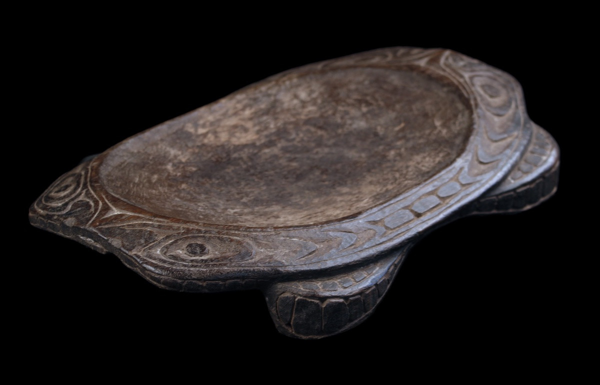 Plat en Bois, Papouasie Nouvelle Guinée, Océanie, Art Premier, Art Océanien, Art Tribal, 36 cm-photo-4