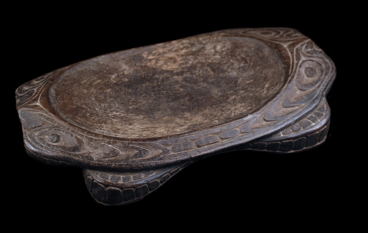 Plat en Bois, Papouasie Nouvelle Guinée, Océanie, Art Premier, Art Océanien, Art Tribal, 36 cm-photo-6