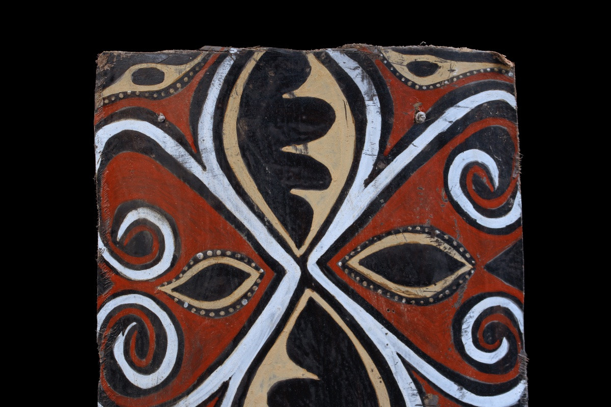 Painted Bark, Blackwater, Primitive Art, Oceanic Art, Tribal Art, Bark Painting, 89 Cm-photo-2