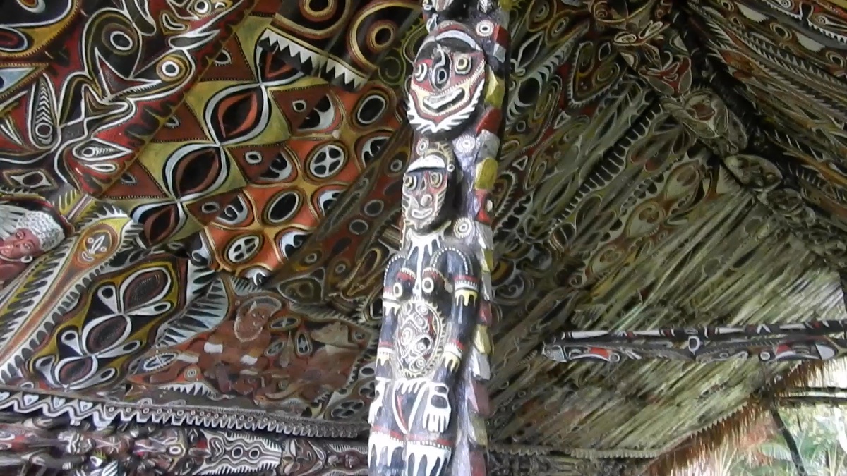 Painted Bark, Blackwater, Primitive Art, Oceanic Art, Tribal Art, Bark Painting, 89 Cm-photo-5