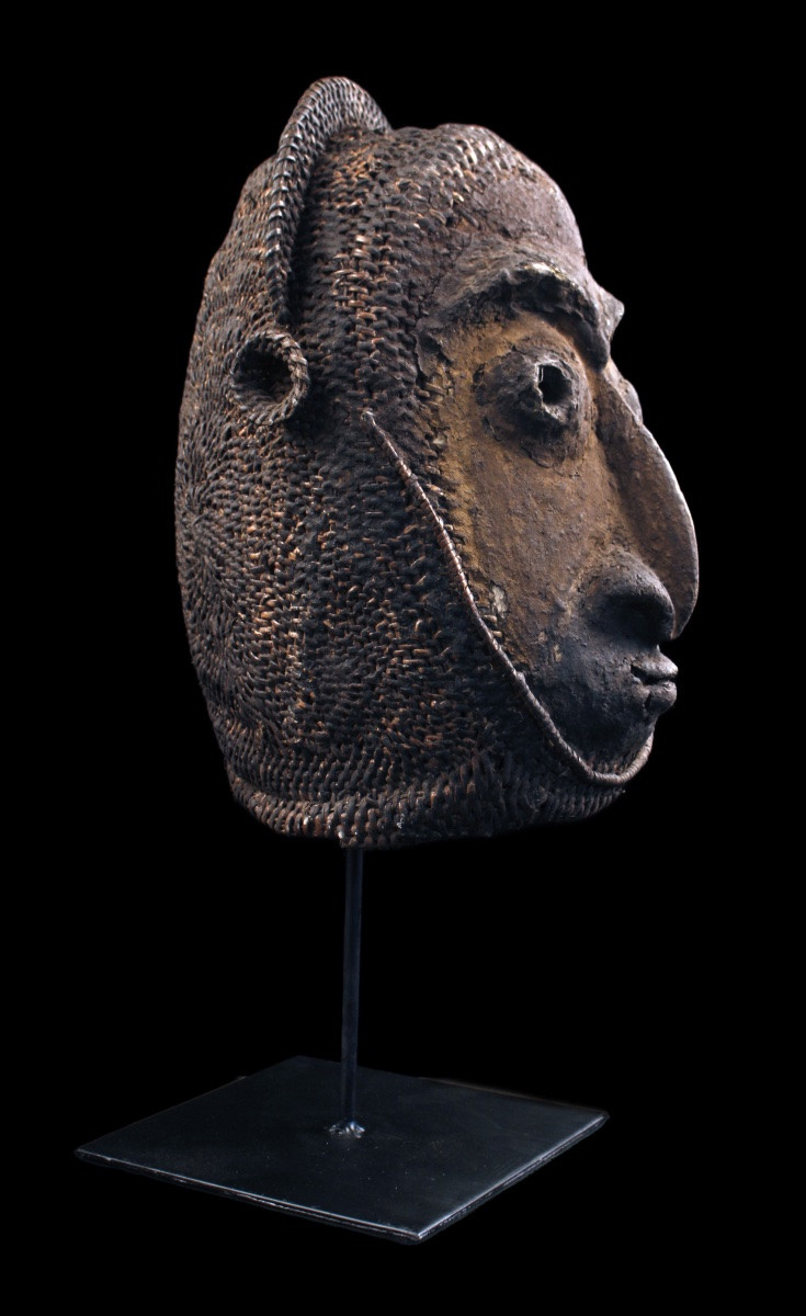 Heaume Mask, Oceanic Art, Tribal Art, Oceania, Papua New Guinea, Approx. 37 X 21 Cm-photo-1