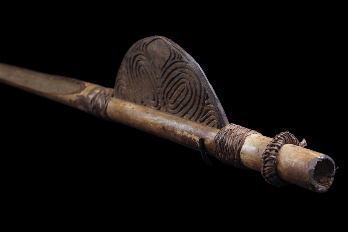  Spear Thrower, Tribal Art, Oceanic Art, Oceania, Papua New Guinea, Primitive Art, 68 Cm-photo-3