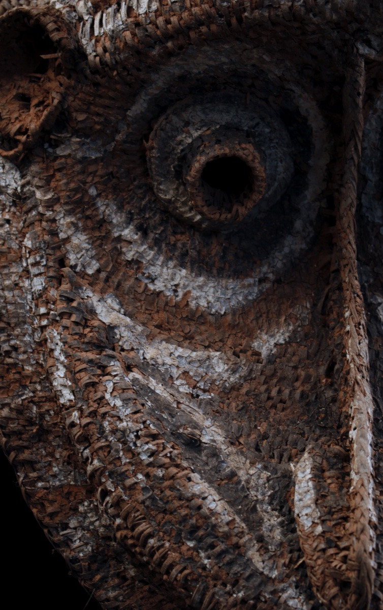 Pignon Mask, Tribal Art, Papua New Guinea, Oceanic Art, Basketry, 66 Cm-photo-2