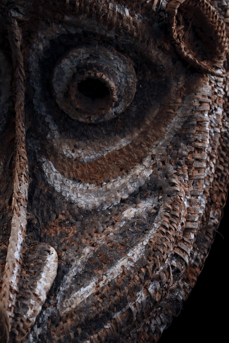 Pignon Mask, Tribal Art, Papua New Guinea, Oceanic Art, Basketry, 66 Cm-photo-3