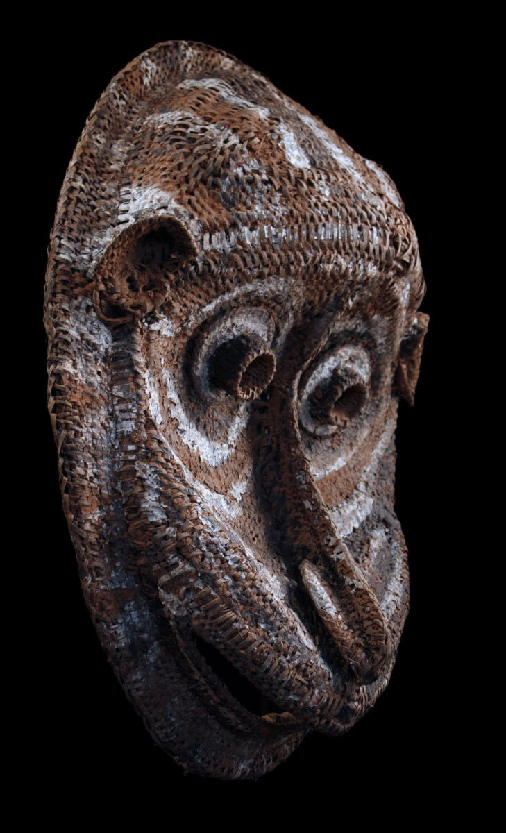 Pignon Mask, Tribal Art, Papua New Guinea, Oceanic Art, Basketry, 66 Cm-photo-4