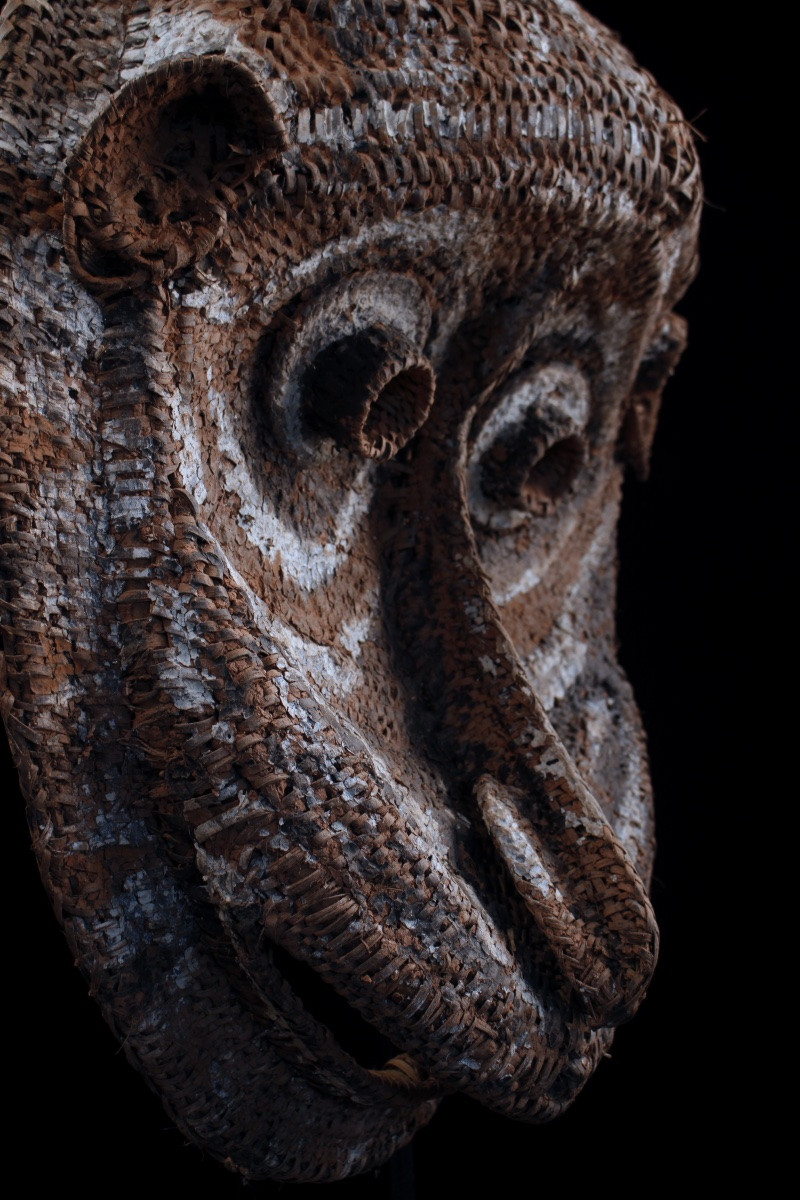 Pignon Mask, Tribal Art, Papua New Guinea, Oceanic Art, Basketry, 66 Cm-photo-1