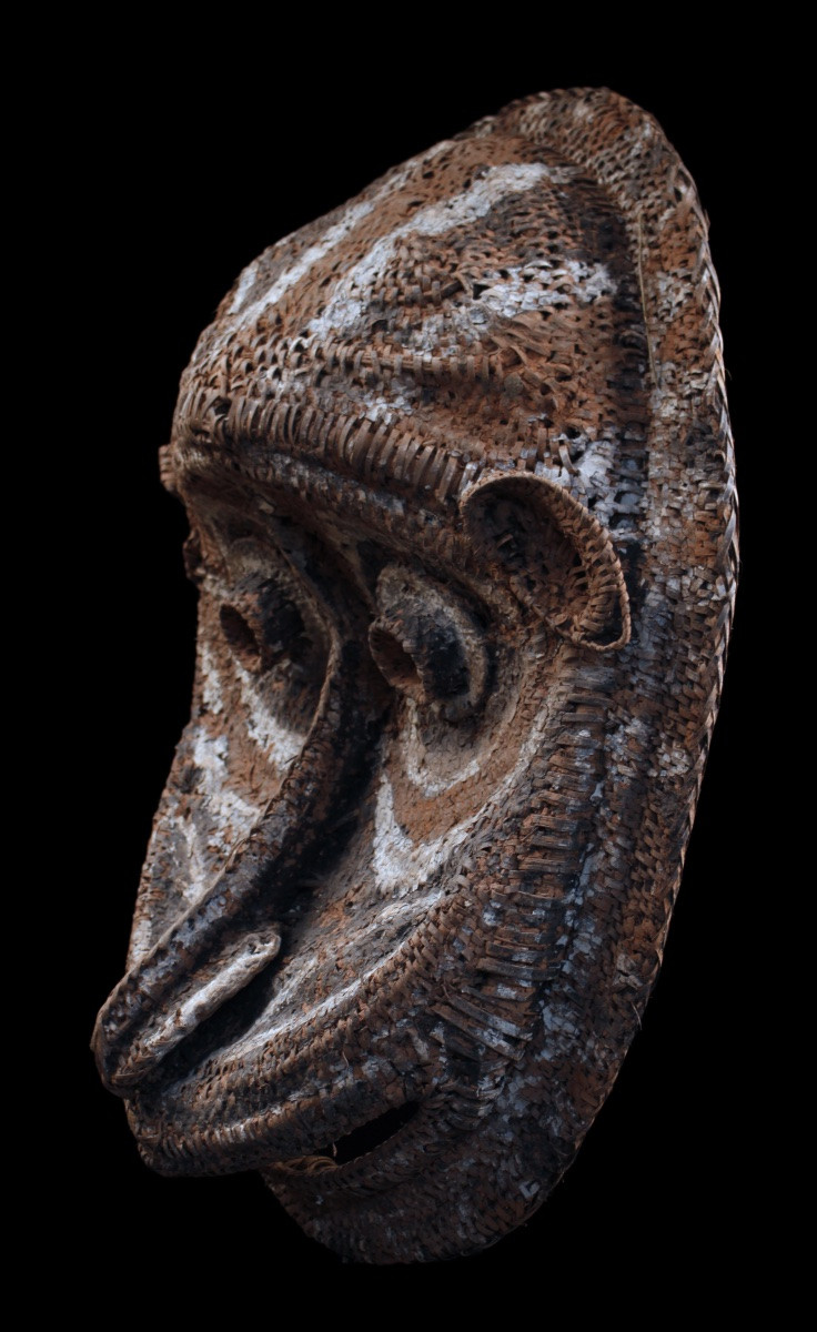 Pignon Mask, Tribal Art, Papua New Guinea, Oceanic Art, Basketry, 66 Cm-photo-3