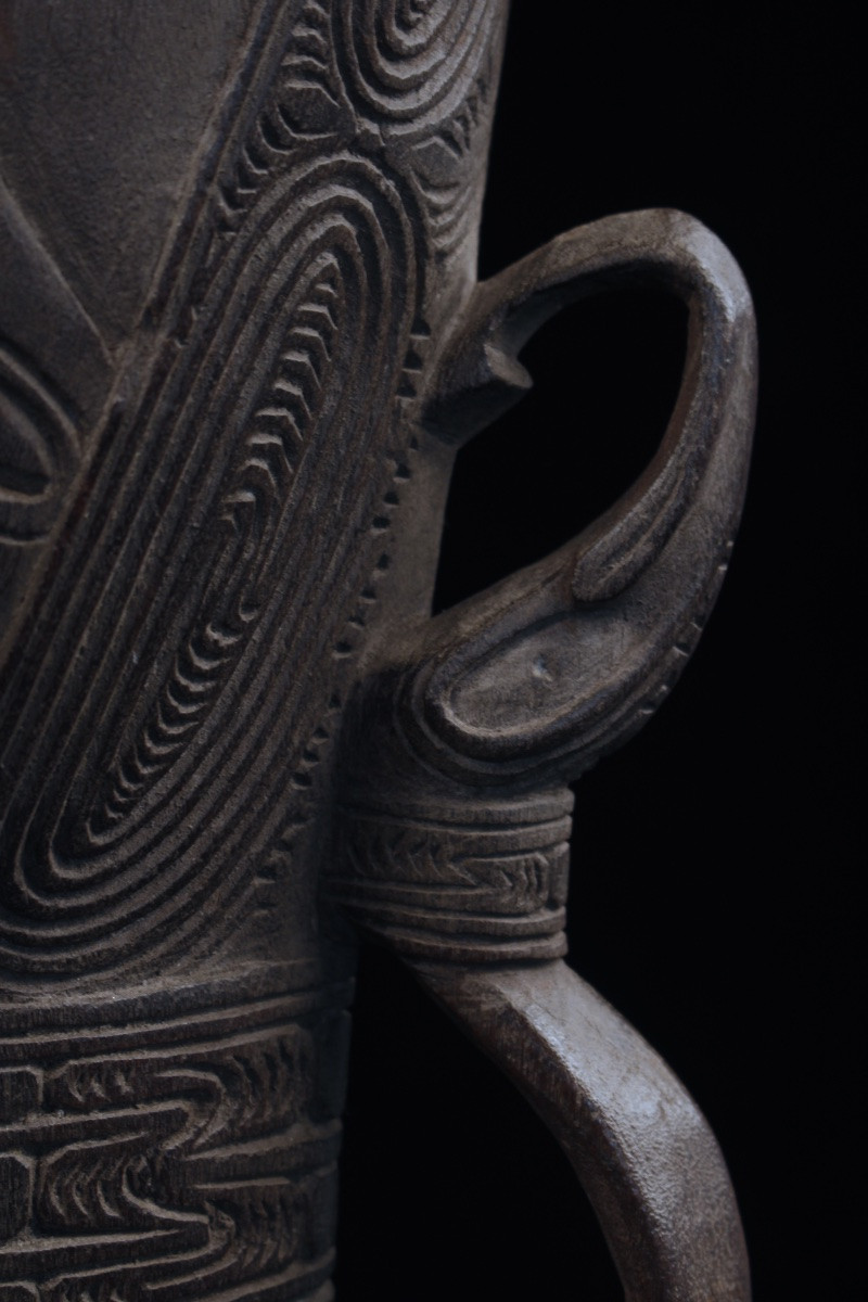 Tambour, Instrument Traditionnel, Art Océanien, Art Tribal, Papouasie Nouvelle Guinée, 58 cm-photo-1