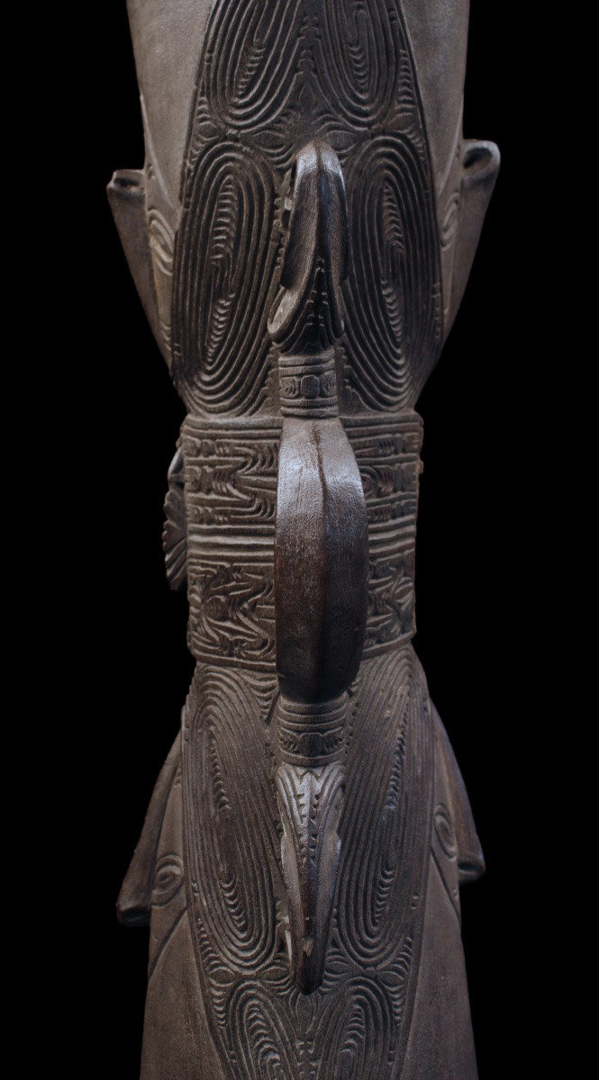 Tambour, Instrument Traditionnel, Art Océanien, Art Tribal, Papouasie Nouvelle Guinée, 58 cm-photo-3