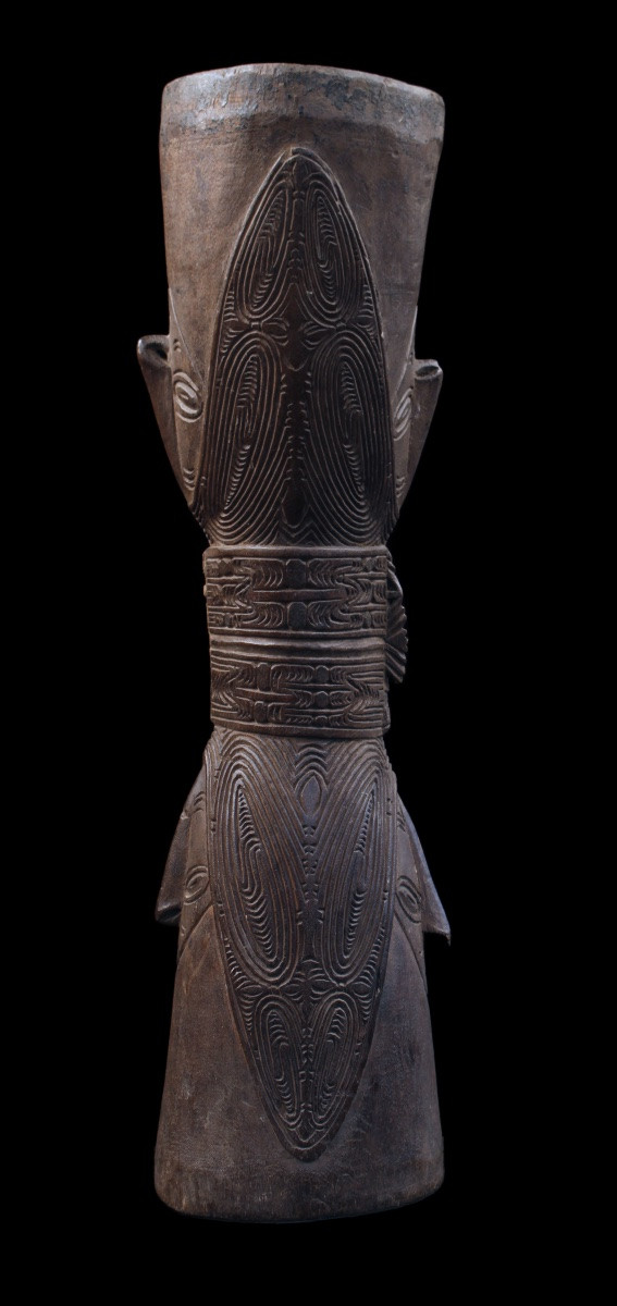 Tambour, Instrument Traditionnel, Art Océanien, Art Tribal, Papouasie Nouvelle Guinée, 58 cm-photo-7