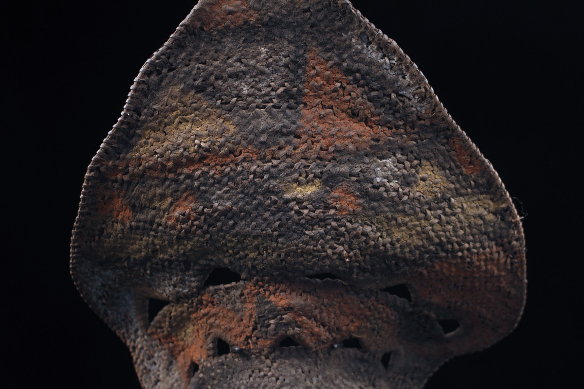 Masque à Igname, Masque, Océanie, Art Premier, Art Océanien, Art Tribal, Vannerie, 40 cm-photo-1