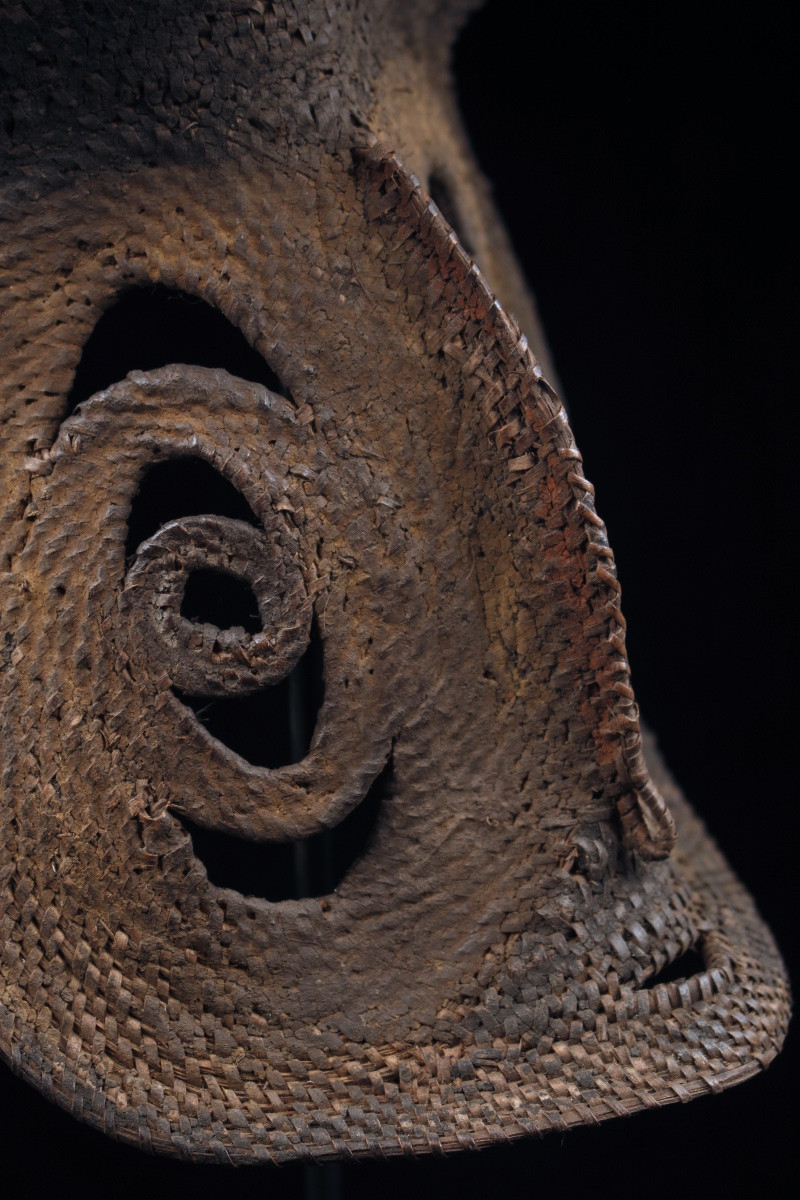 Masque à Igname, Masque, Océanie, Art Premier, Art Océanien, Art Tribal, Vannerie, 40 cm-photo-3