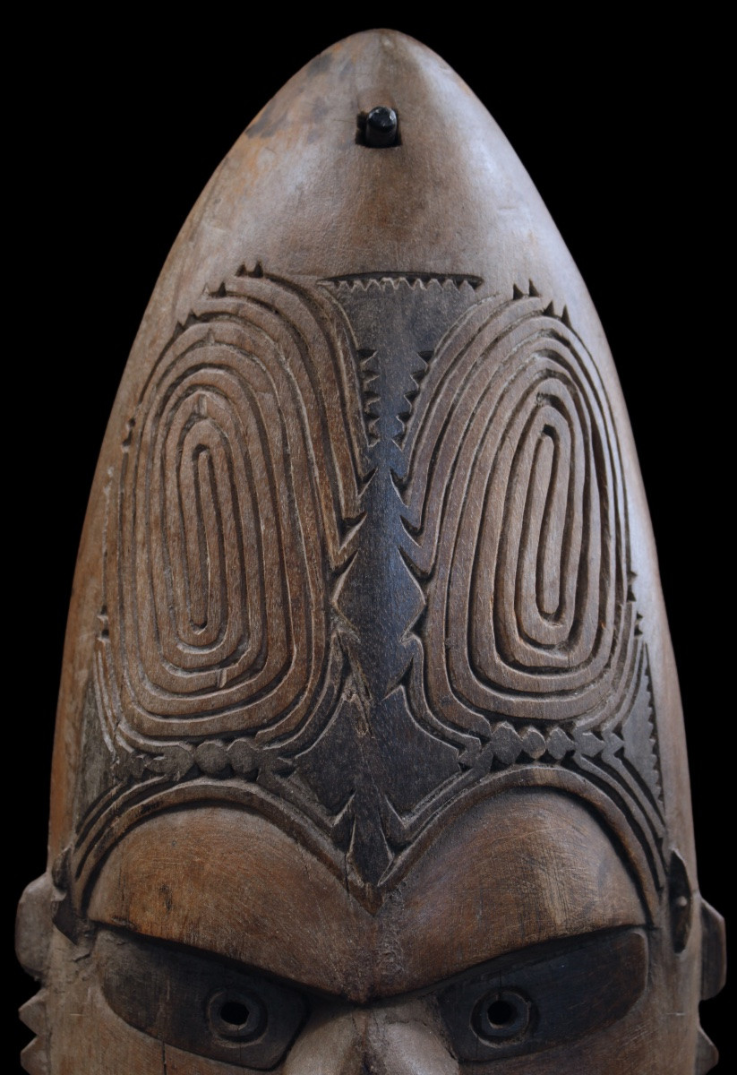 Ancestor Mask, Oceania, Primitive Art, Oceanic Art, Tribal Art, Wood Carving 43 Cm-photo-2