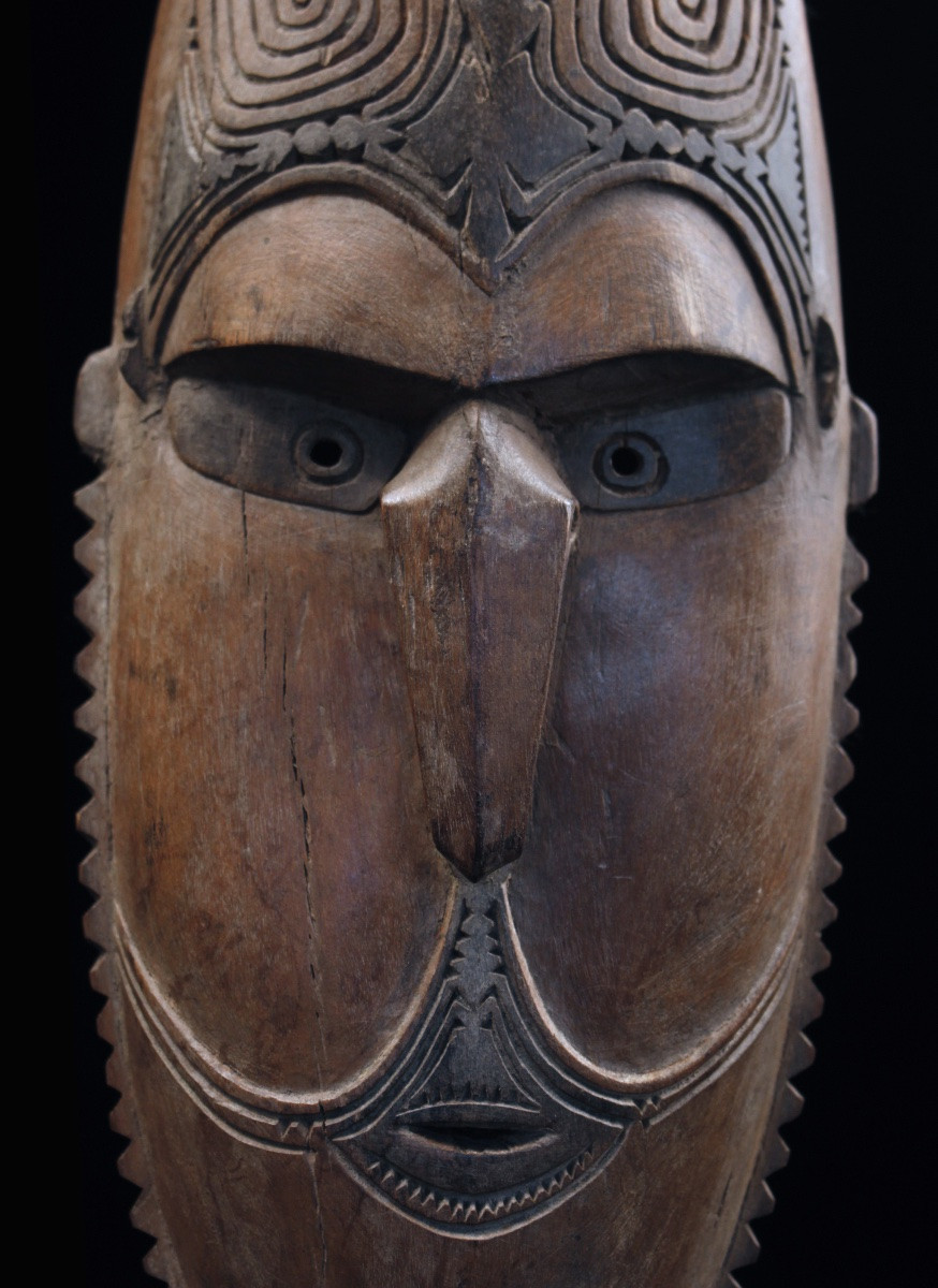 Ancestor Mask, Oceania, Primitive Art, Oceanic Art, Tribal Art, Wood Carving 43 Cm-photo-3