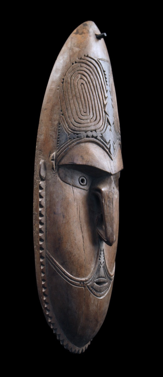 Ancestor Mask, Oceania, Primitive Art, Oceanic Art, Tribal Art, Wood Carving 43 Cm-photo-4