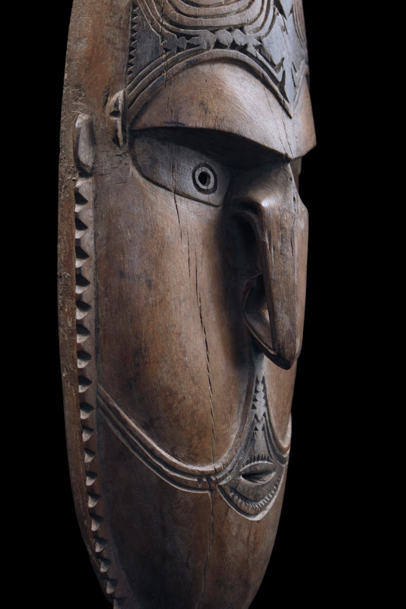 Ancestor Mask, Oceania, Primitive Art, Oceanic Art, Tribal Art, Wood Carving 43 Cm-photo-1