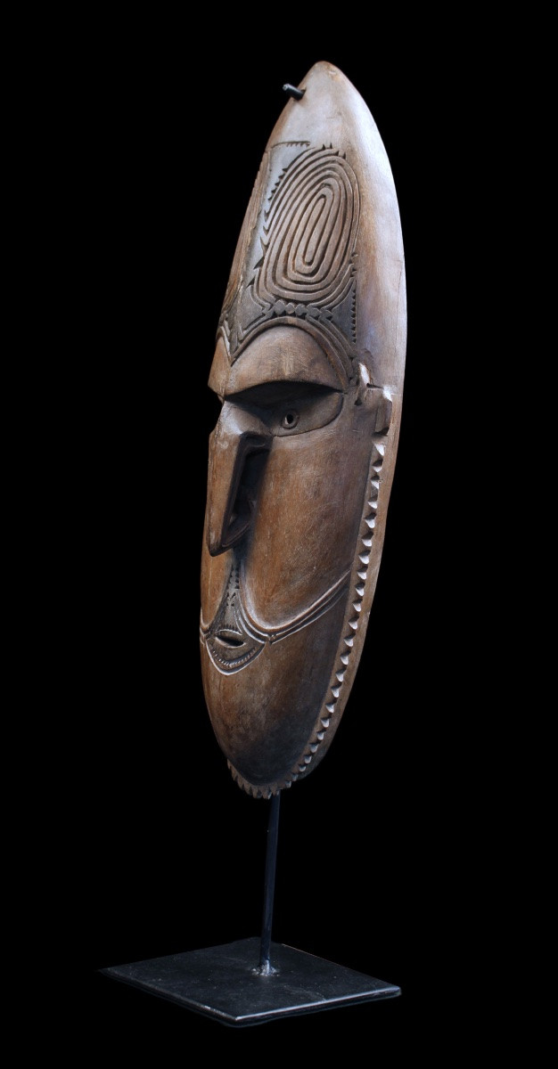 Ancestor Mask, Oceania, Primitive Art, Oceanic Art, Tribal Art, Wood Carving 43 Cm-photo-4