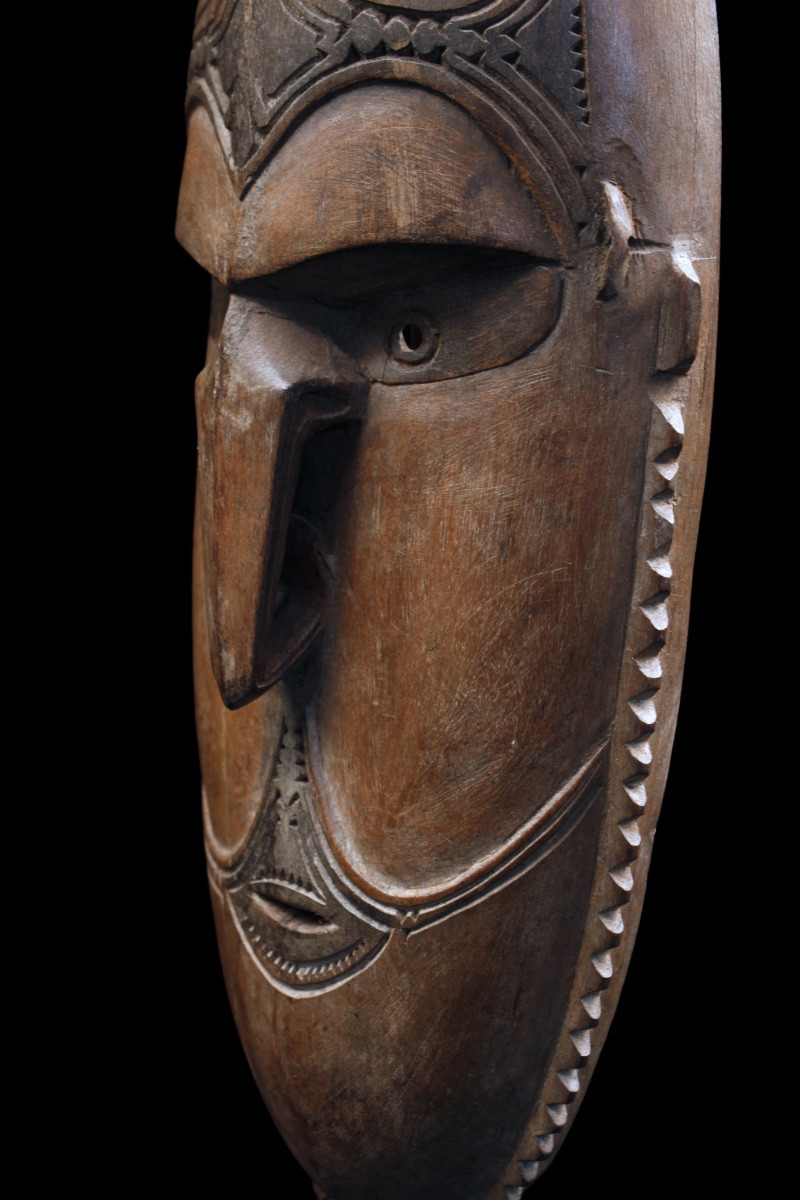 Ancestor Mask, Oceania, Primitive Art, Oceanic Art, Tribal Art, Wood Carving 43 Cm-photo-6