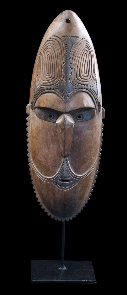Ancestor Mask, Oceania, Primitive Art, Oceanic Art, Tribal Art, Wood Carving 43 Cm