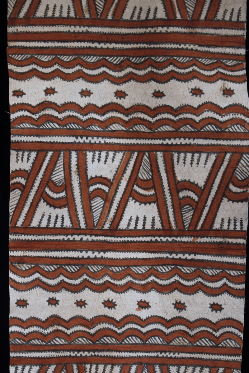 Tapa, Art Océanien, Art Tribal, Arts Premiers,  Océanie, étoffe traditionnelle, 87 x 34 cm-photo-2