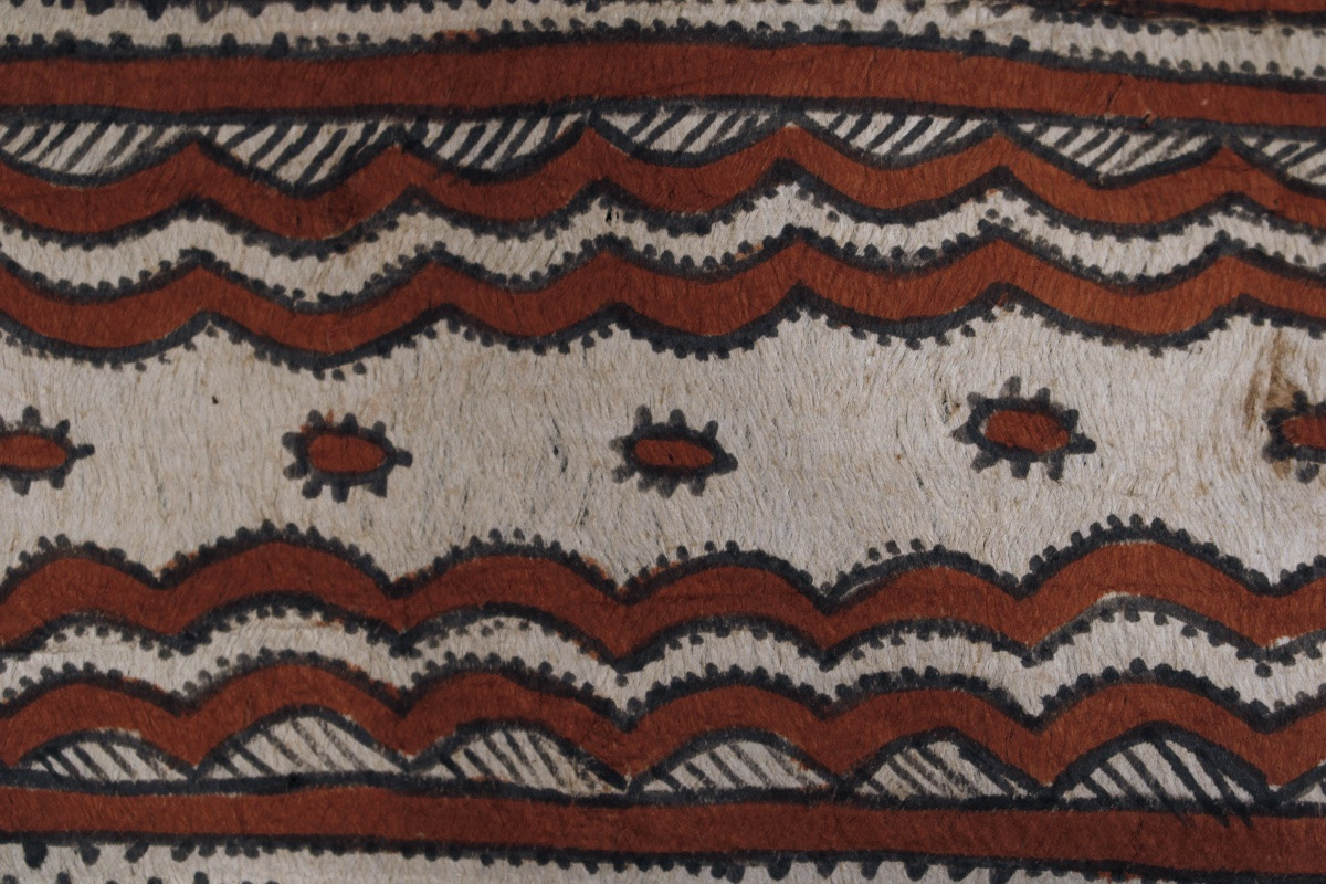 Tapa, Art Océanien, Art Tribal, Arts Premiers,  Océanie, étoffe traditionnelle, 87 x 34 cm-photo-3