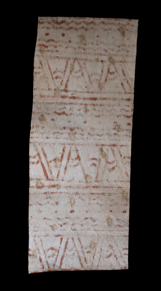 Tapa, Art Océanien, Art Tribal, Arts Premiers,  Océanie, étoffe traditionnelle, 87 x 34 cm-photo-4