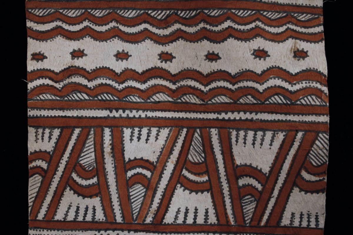 Tapa, Art Océanien, Art Tribal, Arts Premiers,  Océanie, étoffe traditionnelle, 87 x 34 cm-photo-1