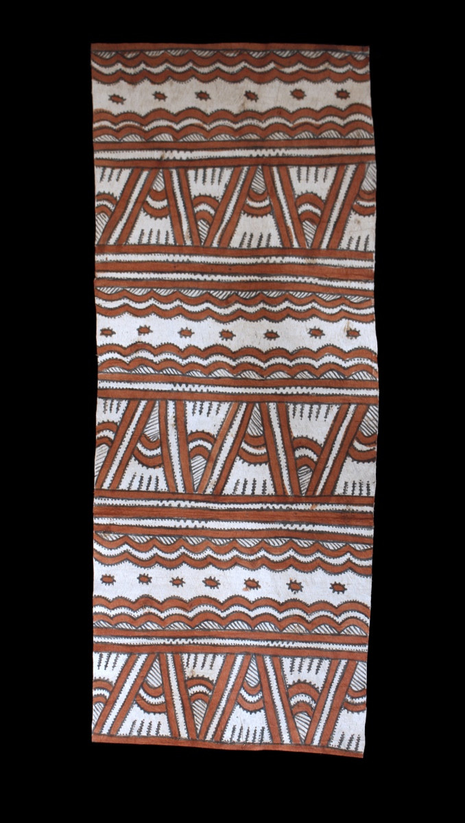 Tapa, Art Océanien, Art Tribal, Arts Premiers,  Océanie, étoffe traditionnelle, 87 x 34 cm