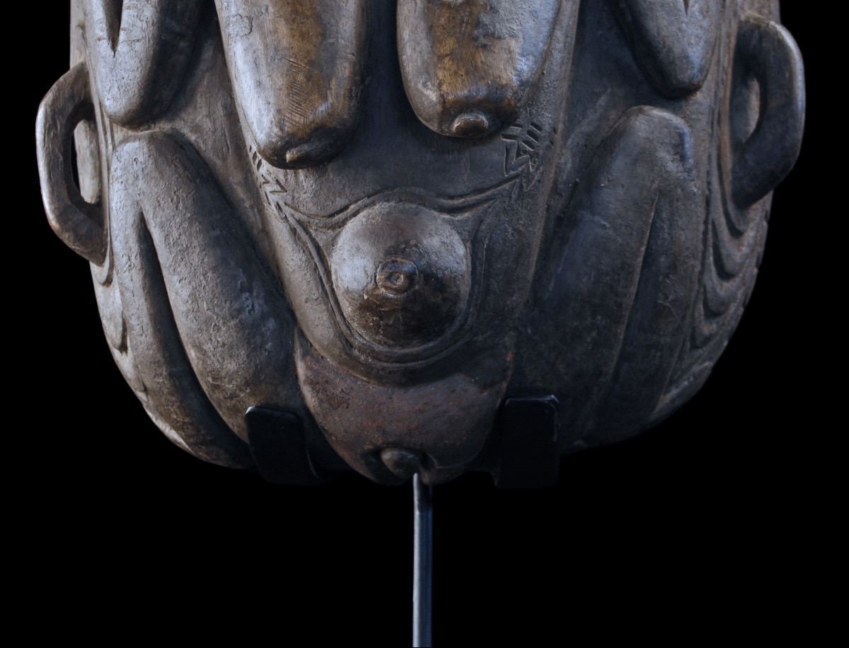 Tambour à eau, instrument traditionnel, art tribal, art océanien, Papouasie Nouvelle Guinée-photo-3