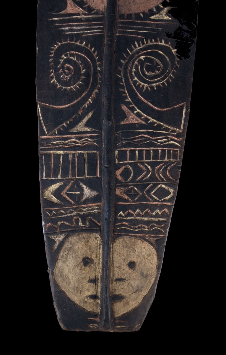 Bouclier votif, Art Océanien, Art Tribal, Arts Premiers, Océanie,  sculpture, 158 x 30 cm-photo-4