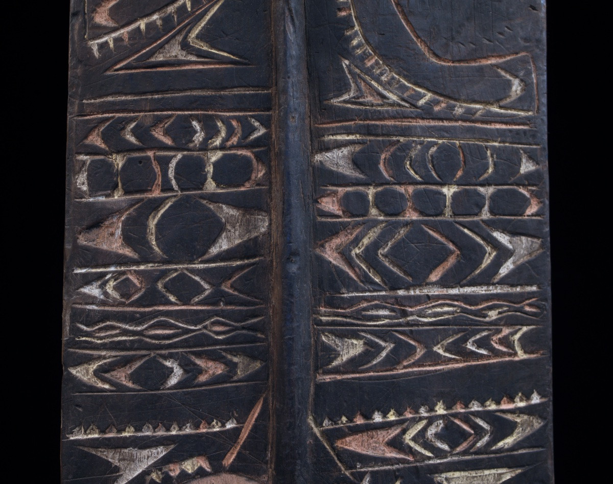 Bouclier votif, Art Océanien, Art Tribal, Arts Premiers, Océanie,  sculpture, 158 x 30 cm-photo-2