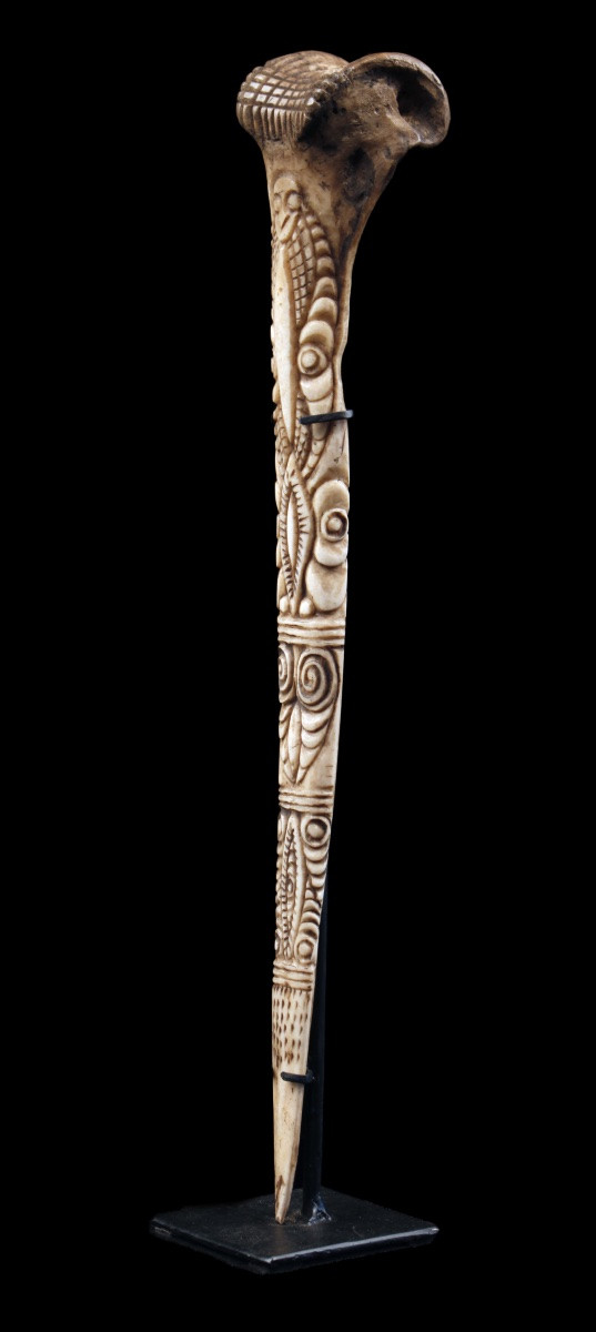 Casoar Bone Dagger, Papua New Guinea, Oceania, Primitive Art, Oceanic Art, 38 Cm-photo-7