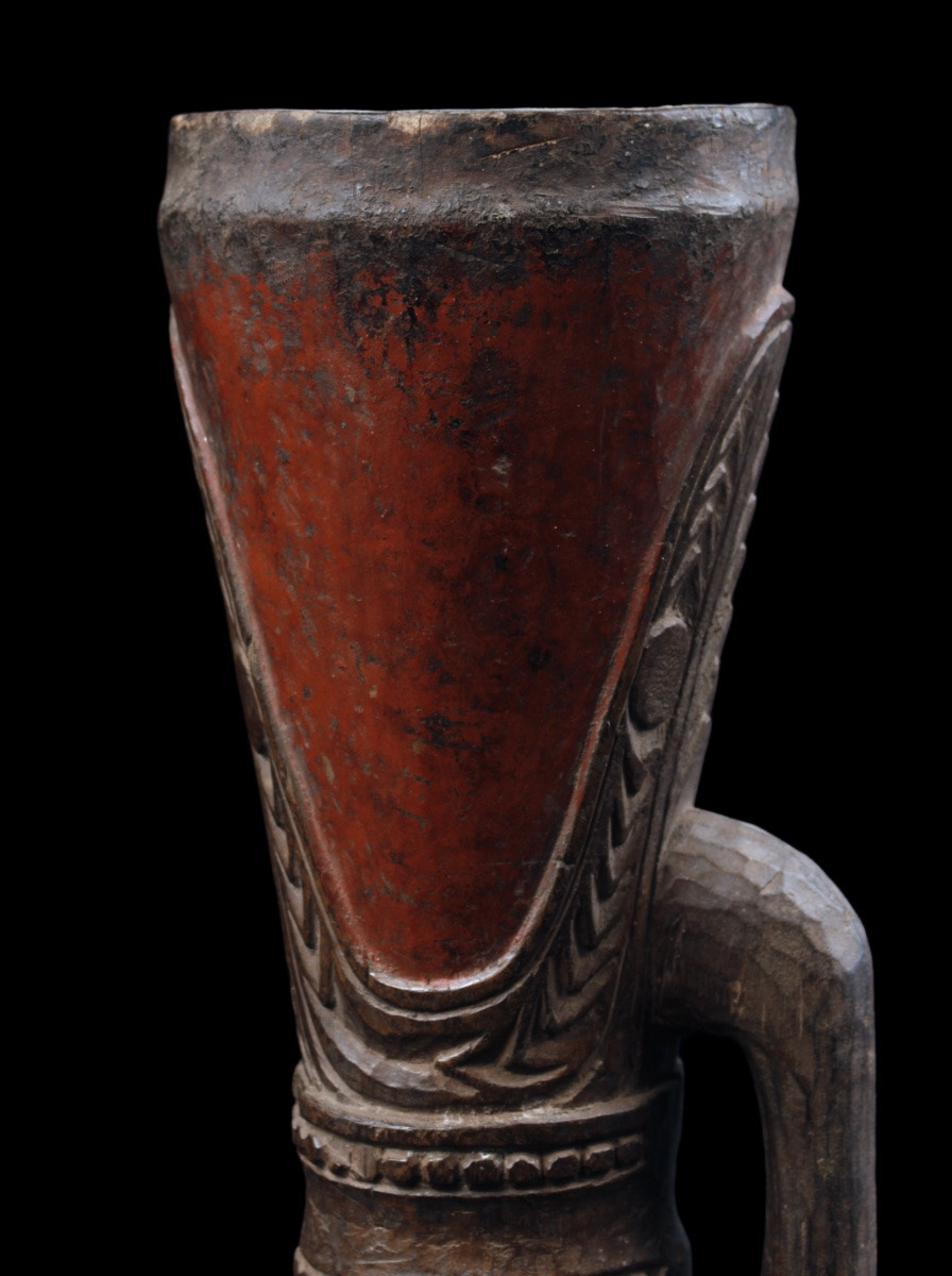 Hand Drum, Traditional Instrument, Oceanic Art, Tribal Art, Oceania, 48 Cm-photo-2