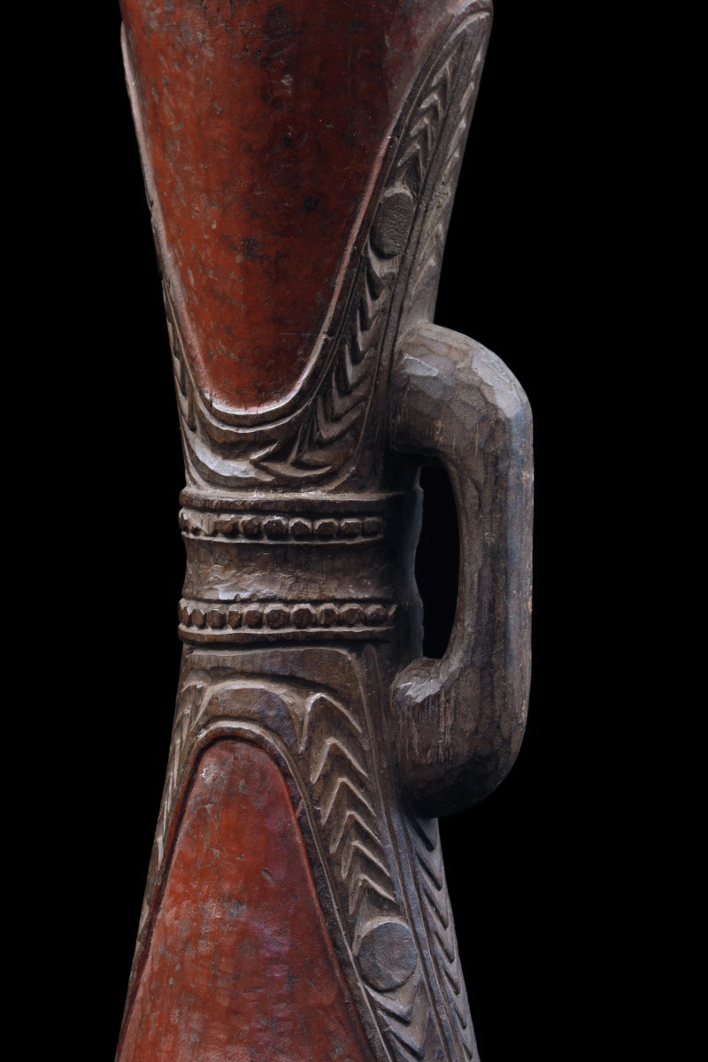 Hand Drum, Traditional Instrument, Oceanic Art, Tribal Art, Oceania, 48 Cm-photo-3